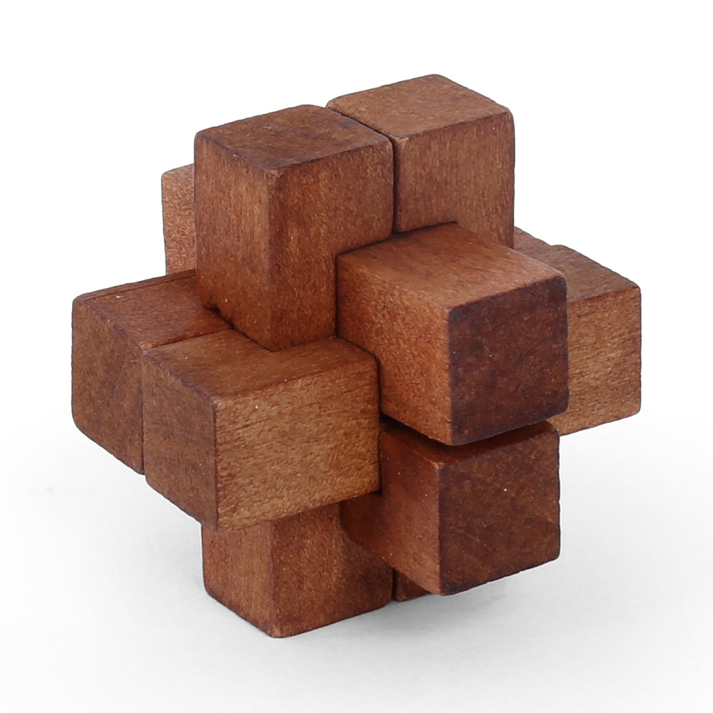 Mastermind Toys 3D Mini Wooden Classic Cross Puzzle