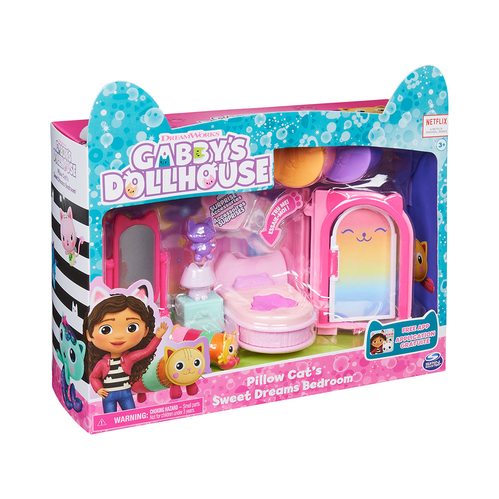 Gabby's Dollhouse Sweet Dreams Bedroom with Pillow Cat