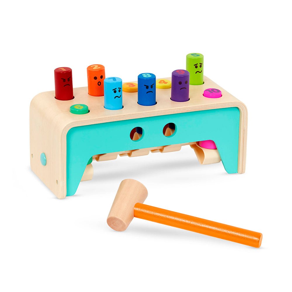 Wooden Hammer Bench Hammer Peg Toy Battat Pound Count Bench