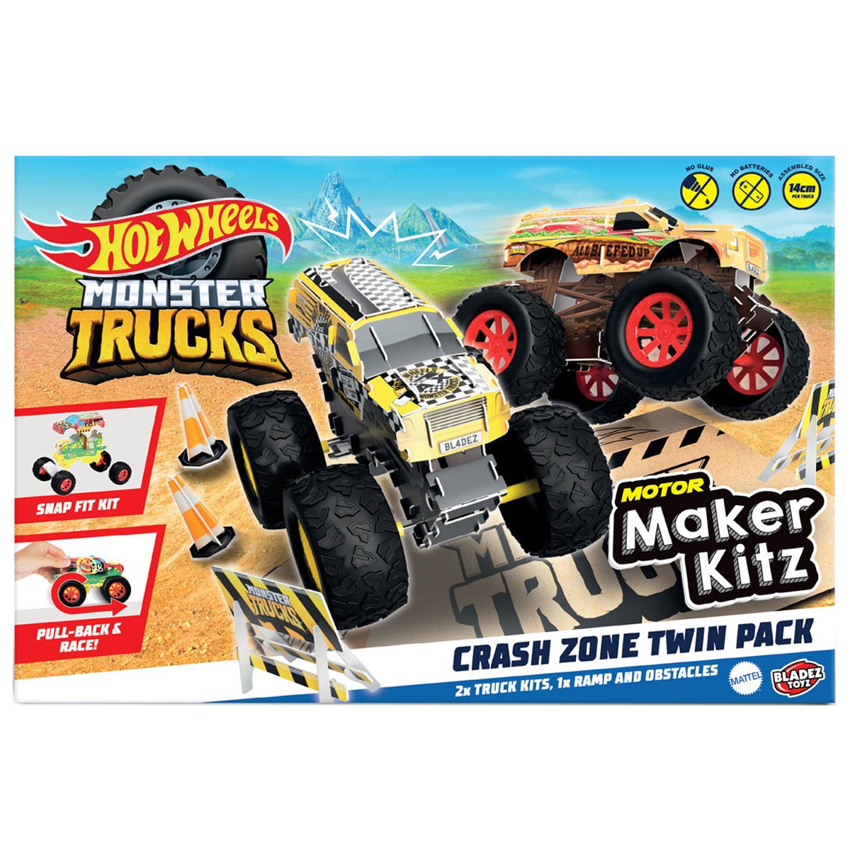 Hot Wheels Monster Trucks Crash Zone Twin Pack – Mastermind Toys