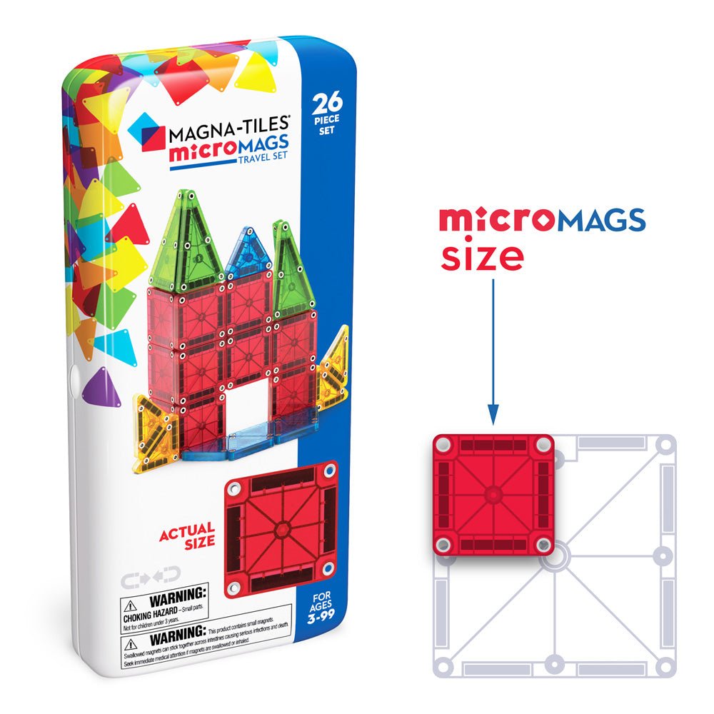 MAGNA-TILES?? microMAGS Travel Set, 26-Piece Magnetic Construction