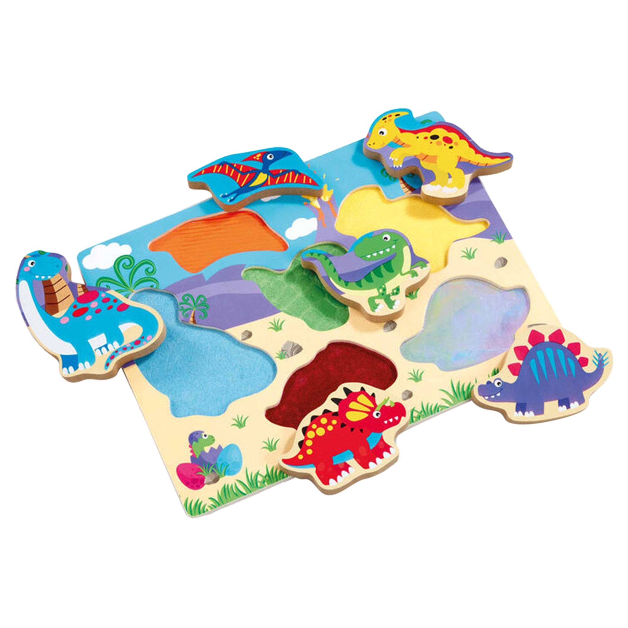 Woodlets Touch & Feel Puzzle - Dino – Mastermind Toys