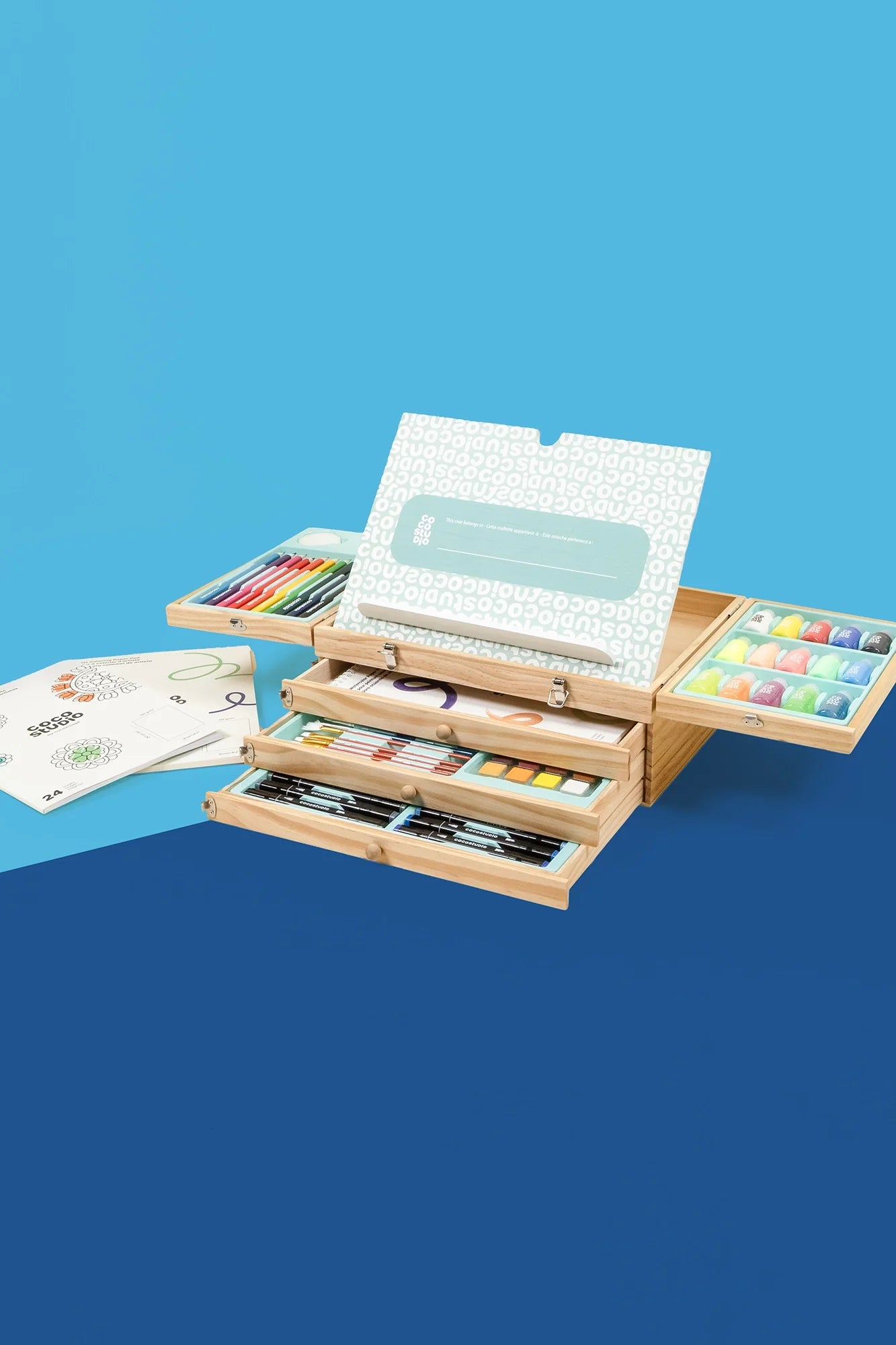 Coco Studio 90-Piece Premium Wooden Artist Suitcase