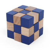 Mastermind Toys 3D Mini Wooden Checkered Cube Puzzle