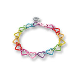 CHARM IT! Rainbow Heart Link Charm Bracelet