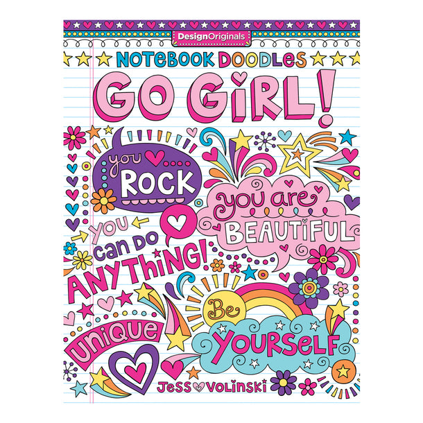 Go Girl Notebook Doodles Color Activity Book