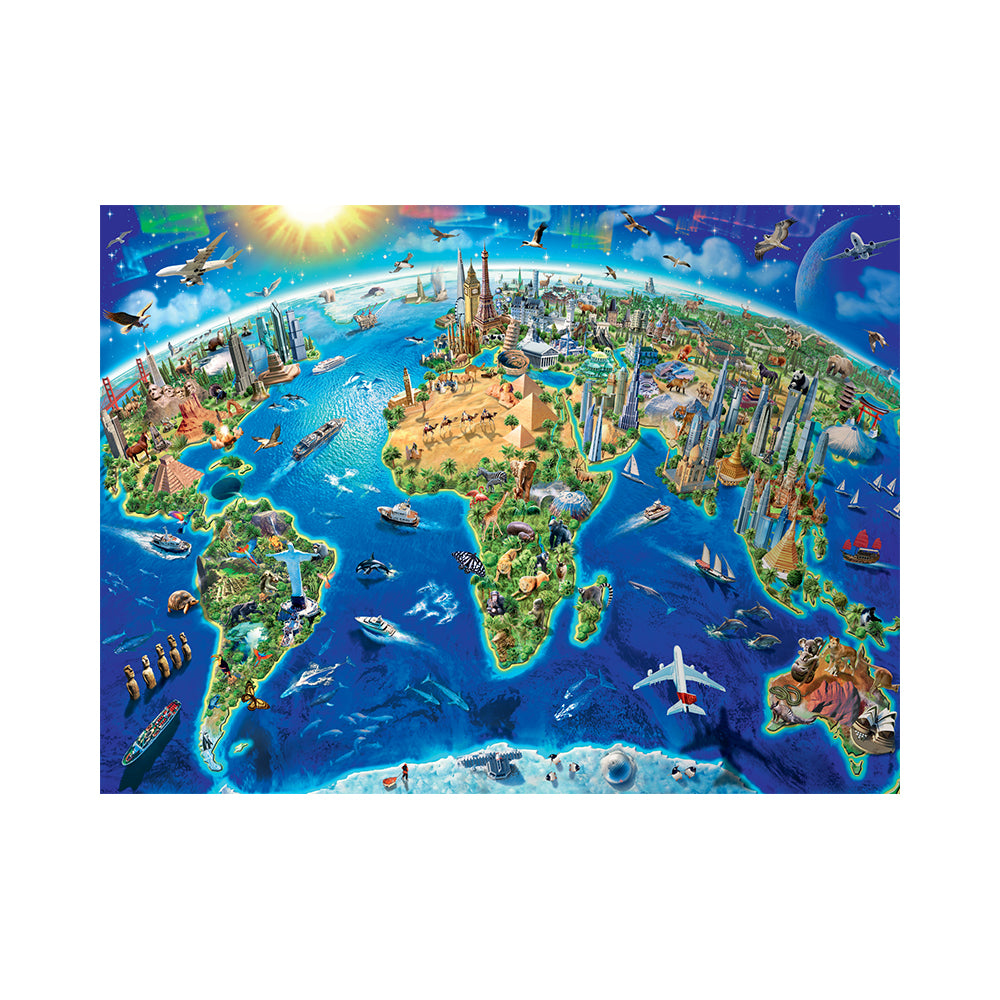 World Landmarks Map 300pc Puzzle