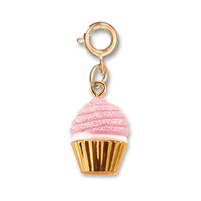 Pink Glitter Cupcake Charm
