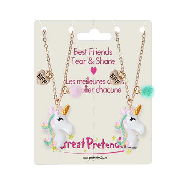 Great Pretenders Best Friends Tear & Share Unicorn Necklace Set