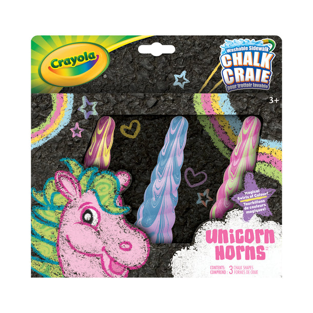 Crayola Sidewalk Chalk Unicorn Horns 3pk