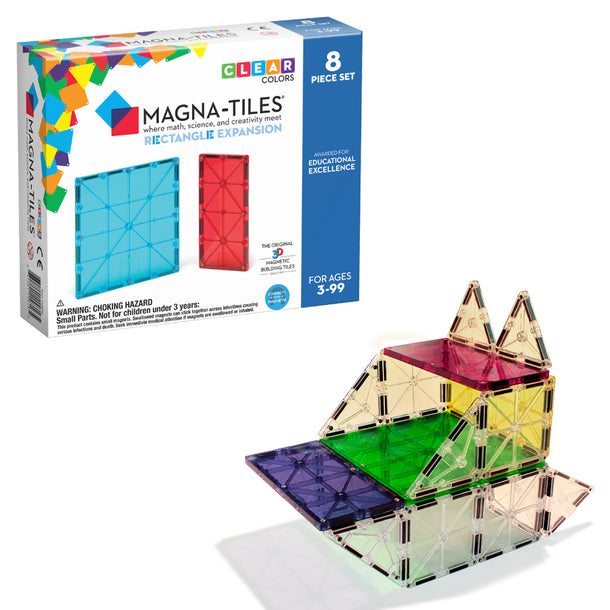 MAGNA-TILES Rectangles 8-Piece Expansion Set, The ORIGINAL Magnetic Building Brand