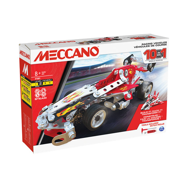 Meccano 10 in 1 Racing Vehicles Model Set