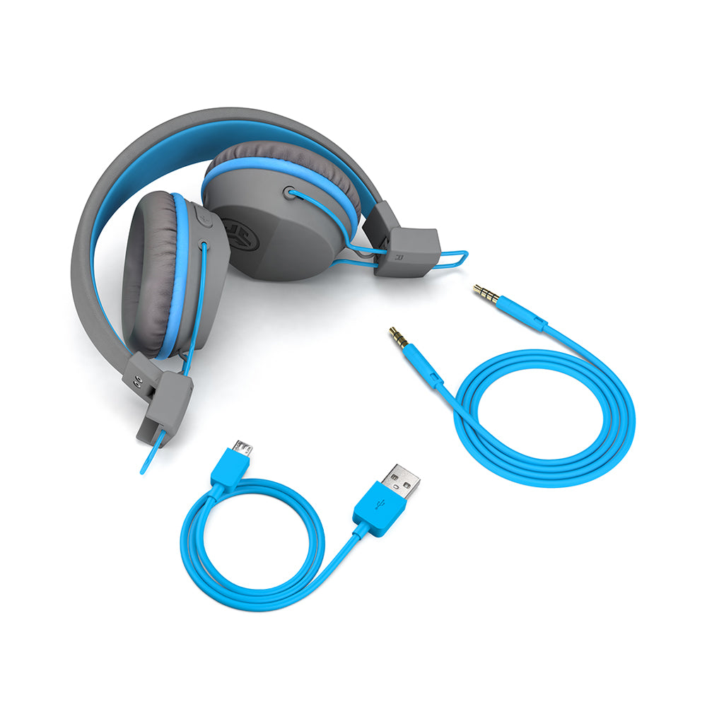 JBuddies Studio Wireless Headphones- Blue/Gray