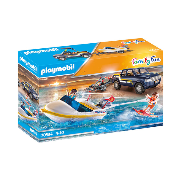 Playmobil Family Fun Pick-Up with Speedboat