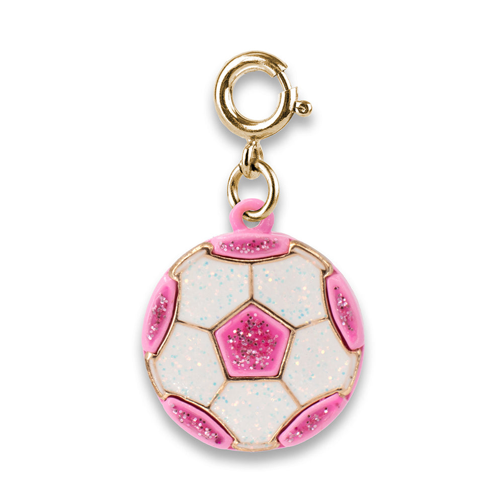 Gold Glitter Soccerball Charm