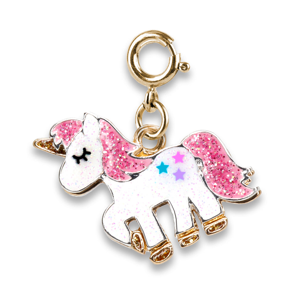 Gold Glitter Unicorn Charm