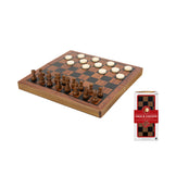 Mastermind Toys Deluxe Wood Folding Chess & Checkers Set