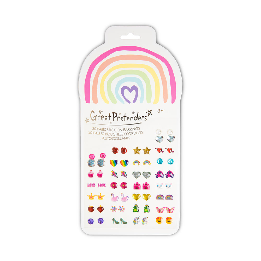 Rainbow Love Sticker Earrings, 30 pairs
