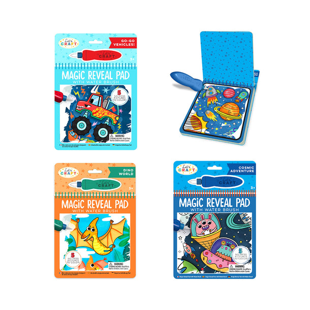 Let's Craft Magic Reveal Pad Space Dinos Vehicles Assorted
