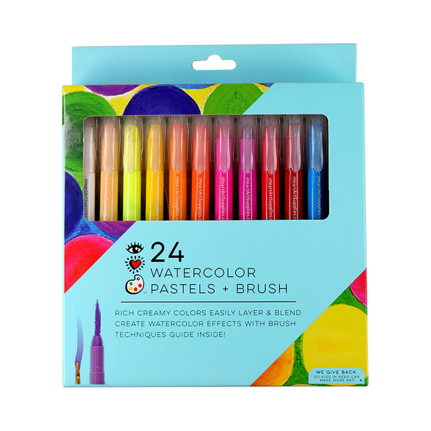 iHeartArt 24 Watercolour Pastels + Brush