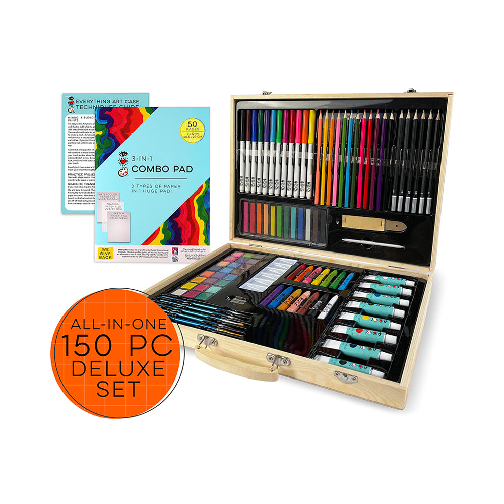 iHeartArt Deluxe Wooden Everything Art Case