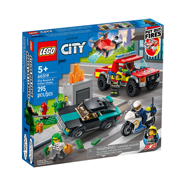 LEGO City Fire Rescue & Police Chase 60319 Building Kit (295 Pieces)