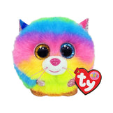 TY Gizmo Rainbow Cat Puffies Plush