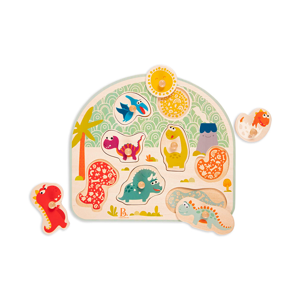 B. Stomping Dinos Wooden Peg Puzzle