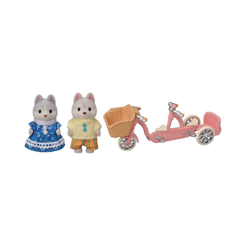 Calico Critters Tandem Cycling Set - Husky Sister