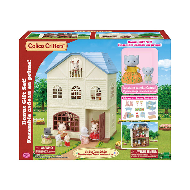 Calico Critters Sky Blue Terrace Gift Set Dollhouse Playset