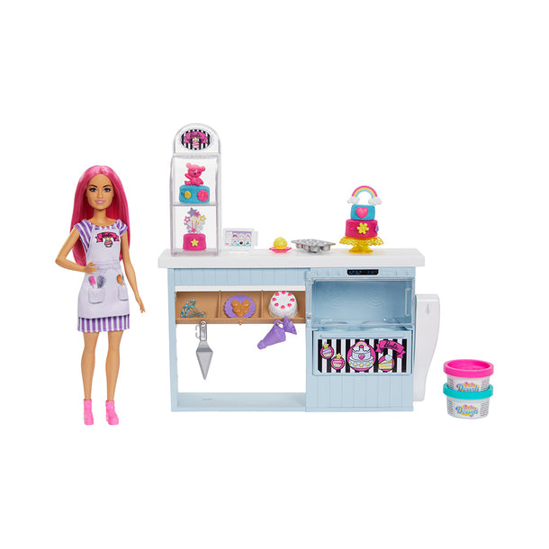 Barbie Doll Bakery Playset with PinkHaired Petite Doll, Baking Station