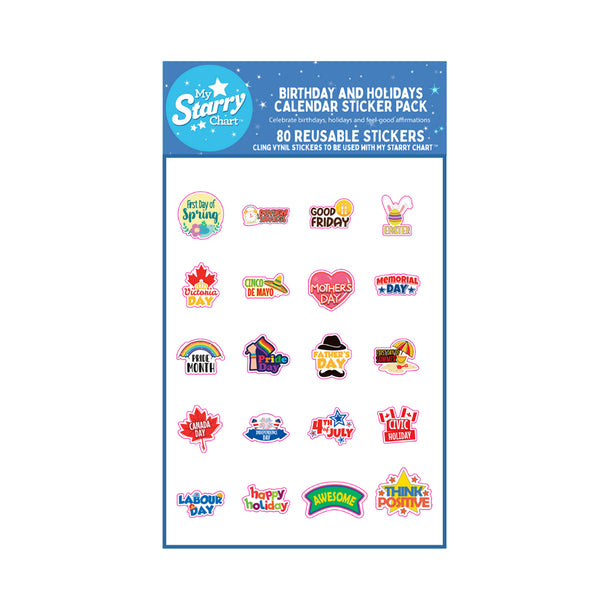 My Starry Chart B-day Holiday Calendar Stickers