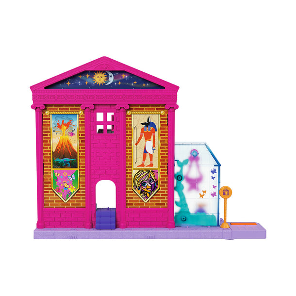 Polly Pocket Starring Shani Pollyville Museum Playset, 2 Micro Dolls, 3 Floors, 15 Accessories