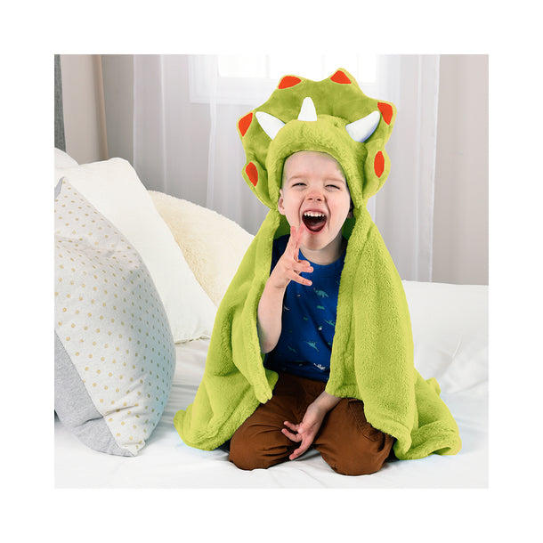 Mastermind Toys Hooded Character Blanket - Green Dino