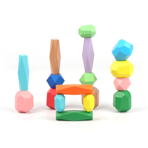 Mastermind Toys Baby Stacking Wooden Rocks - 30 Piece Set