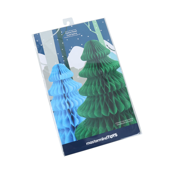 Mastermind Toys 3D Tissue Trees, Set of 2 -  Green and Blue