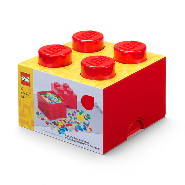 LEGO - 4 Knobs Storage Brick Bright Red
