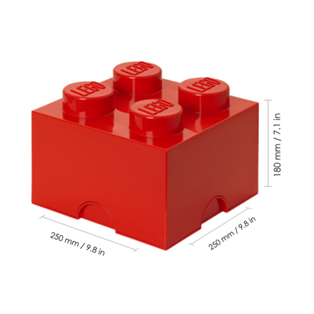 LEGO - 4 Knobs Storage Brick Bright Red