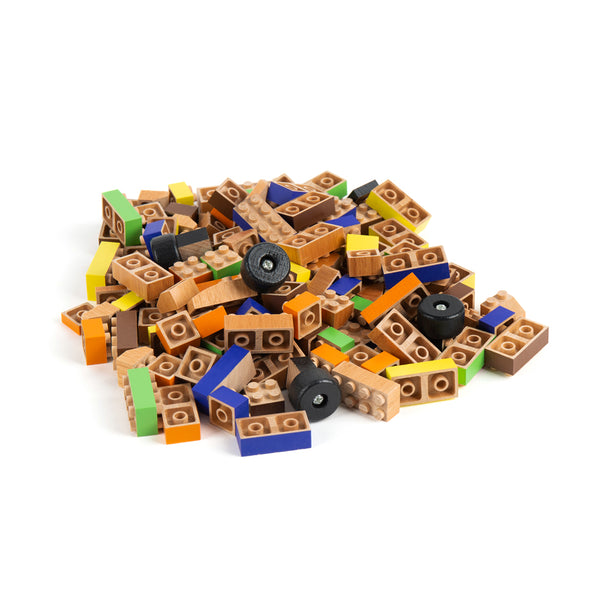 Mastermind Toys 150 Piece Wooden Building Bricks Set