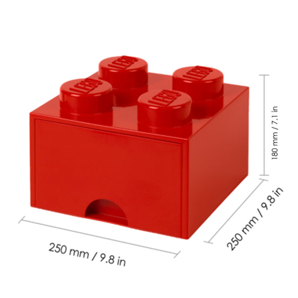LEGO Bright Red 4 Knobs Brick 1 Drawer