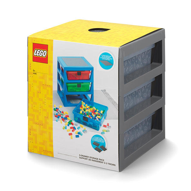 LEGO Transparent Grey 3 Drawer Rack