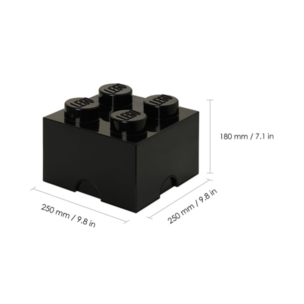 LEGO Black 4 Knobs Storage Brick