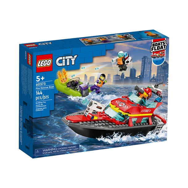 LEGO City Fire Rescue Boat 60373 Building Toy Set (144 Pieces)