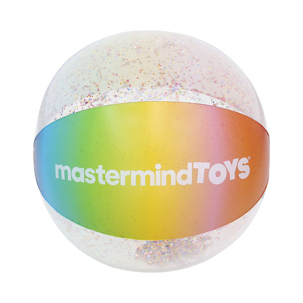 Mastermind Toys Inflatable Jumbo Beach Ball Rainbow Glitter 22