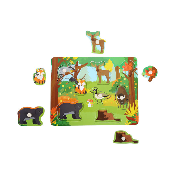 Mastermind Toys Baby Wooden Canadian Woodland Insert Puzzle