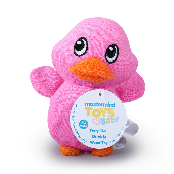 Mastermind Toys Baby Terry Cloth Duckie Pink