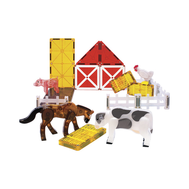 MAGNA-TILES Farm Animals 25-Piece Magnetic Construction Set, The ORIGINAL Magnetic Building Brand