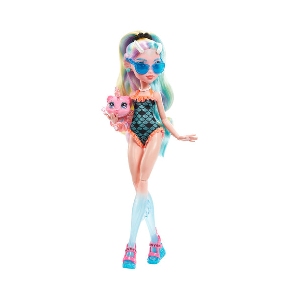 Monster High Doll, Lagoona Blue With Pet Piranha, Colorful Streaked Hair