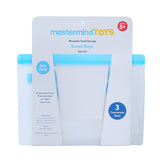 Mastermind Toys Reusable Snack Bags Blue, Set of 3