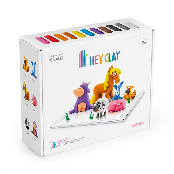 HEY CLAY Animals Air Dry Clay Modelling Kit with Interactive App